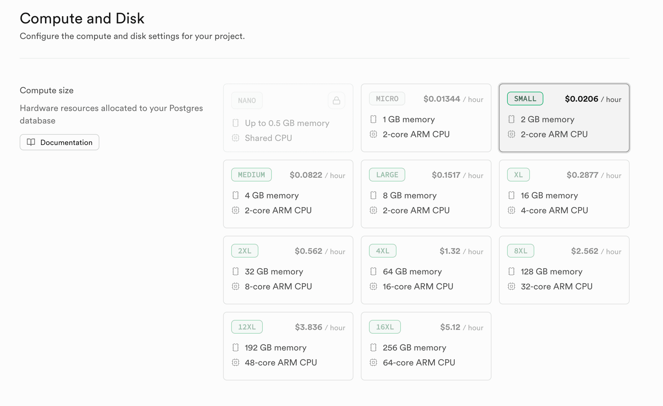 Compute Size Selection