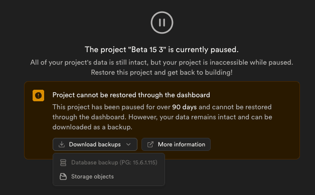Project Paused: 90 Days Remaining
